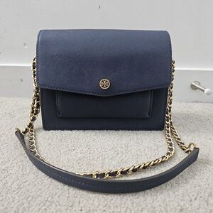 Authentic Tory Burch Navy Blue Crossbody Bag